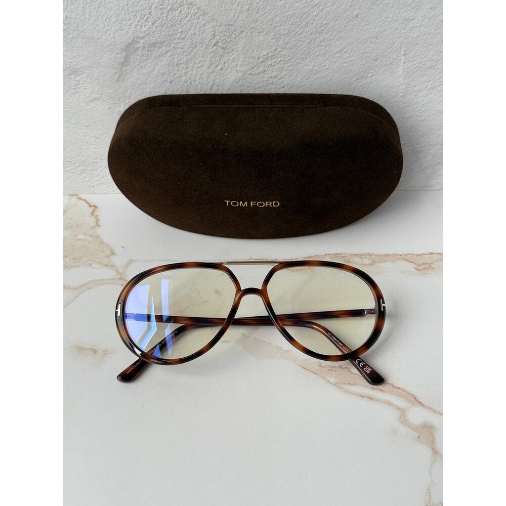 NEW Tom Ford FT5838-B Bluelight Frames in Havana Brown